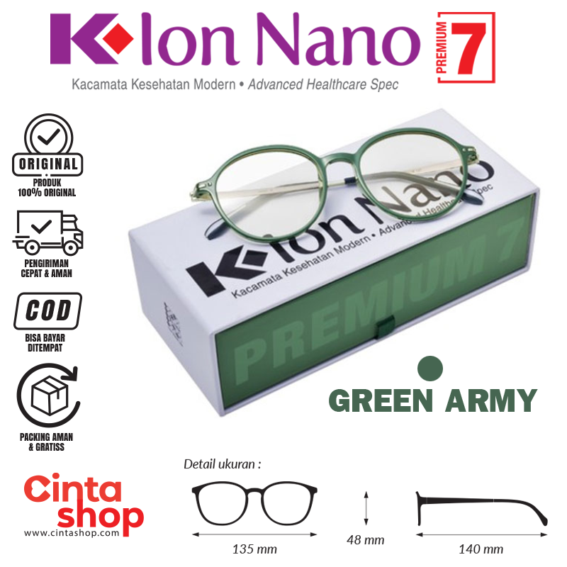 Kacamata K ion Nano Premium 7 Green Army Original K link