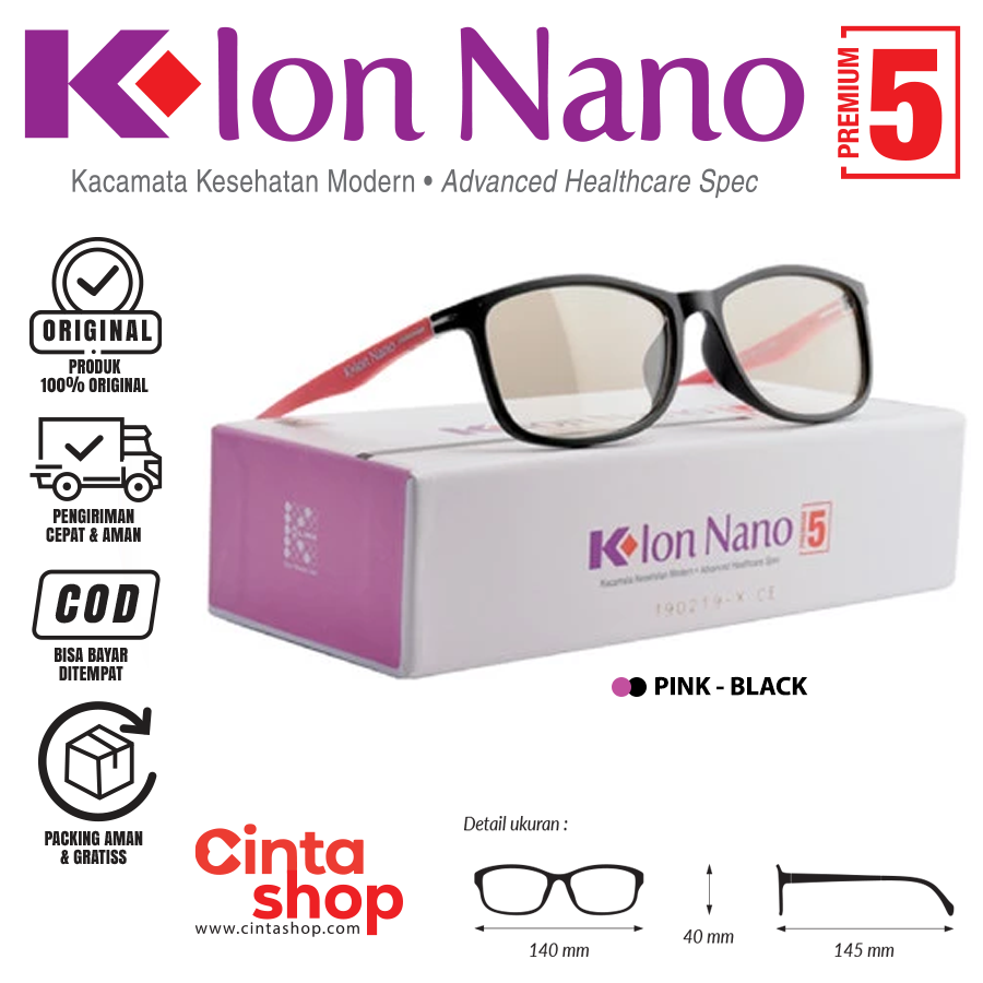 Kacamata K ion Nano Premium 5 Pink-Black Original K link