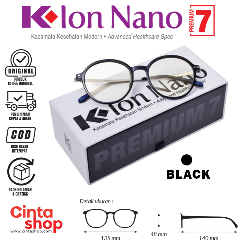 Kacamata K ion Nano Premium 7 Black Original K link