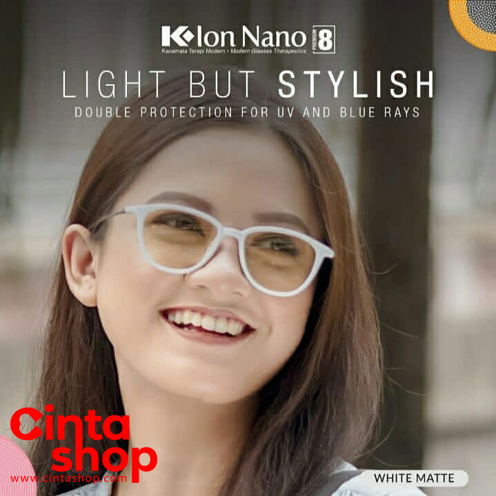 Kacamata K ion Nano Premium 8 White Matte Ultra Violet UHV Original K-link